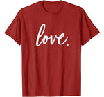 Cute Cursive Love Valentines Day Red Top For Women T-Shirt