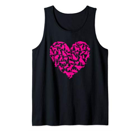 Cute Dog Heart Shirt Pet Owner Gift Idea Funny Dog Valentine Tank Top