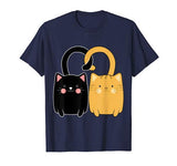Cute Ginger Cat Black Kitten Love Valentines Day Tshirt
