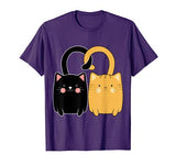 Cute Ginger Cat Black Kitten Love Valentines Day Tshirt