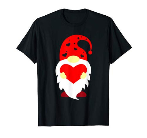 Cute Gnome Holding Red Heart Love Happy Valentine’s Day Gift T-Shirt