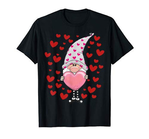 Cute Gnomes Hearts Valentines Gift Couple & Crush Matching T-Shirt