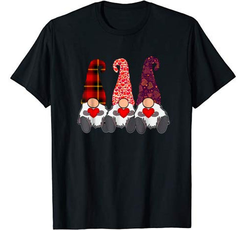 Cute Gnomes Valentines Day Gift Couple Matching Heart T-Shirt