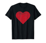 Cute Heart Valentines Day Red T Shirt Vintage Distressed