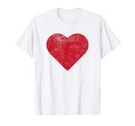 Cute Heart Valentines Day Red T Shirt Vintage Distressed