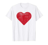 Cute Heart Valentines Day Red T Shirt Vintage Distressed