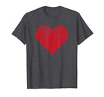 Cute Heart Valentines Day Red T Shirt Vintage Distressed
