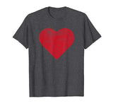 Cute Heart Valentines Day Red T Shirt Vintage Distressed
