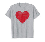 Cute Heart Valentines Day Red T Shirt Vintage Distressed