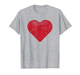 Cute Heart Valentines Day Red T Shirt Vintage Distressed
