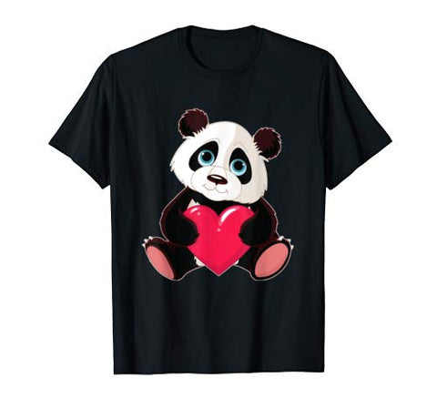 Cute Panda Bear Valentines Day Love Heart gift T-Shirt