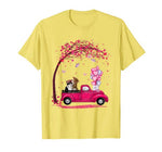 Cute Pink Truck Pickup Couple Cats Valentine’s Day Gift T-Shirt