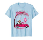 Cute Pink Truck Pickup Couple Cats Valentine’s Day Gift T-Shirt
