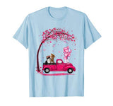 Cute Pink Truck Pickup Couple Cats Valentine’s Day Gift T-Shirt