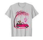 Cute Pink Truck Pickup Couple Cats Valentine’s Day Gift T-Shirt