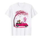 Cute Pink Truck Pickup Couple Cats Valentine’s Day Gift T-Shirt