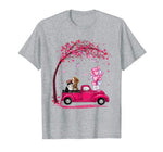 Cute Pink Truck Pickup Couple Cats Valentine’s Day Gift T-Shirt