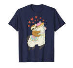 Cute Sloth Riding Llama Heart T-shirt Valentines Day Gift