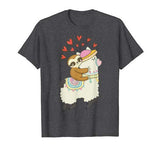 Cute Sloth Riding Llama Heart T-shirt Valentines Day Gift