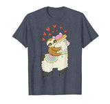 Cute Sloth Riding Llama Heart T-shirt Valentines Day Gift
