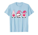 Cute Three Gnomes Holding Hearts Valentines TShirt Gift T-Shirt