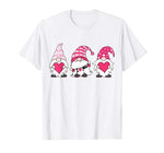 Cute Three Gnomes Holding Hearts Valentines TShirt Gift T-Shirt