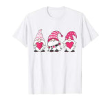 Cute Three Gnomes Holding Hearts Valentines TShirt Gift T-Shirt
