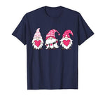 Cute Three Gnomes Holding Hearts Valentines TShirt Gift T-Shirt