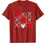 Cute Tic Tac Toe Hearts Valentines Day T-Shirt