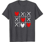 Cute Tic Tac Toe Hearts Valentines Day T-Shirt