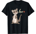 Cute Valentines Day Ferret T Shirt Gift for Kids & Adults