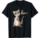 Cute Valentines Day Ferret T Shirt Gift for Kids & Adults