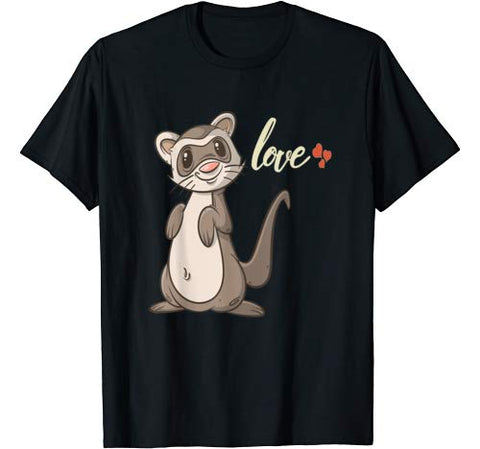 Cute Valentines Day Ferret T Shirt Gift for Kids & Adults
