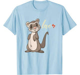 Cute Valentines Day Ferret T Shirt Gift for Kids & Adults