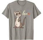 Cute Valentines Day Ferret T Shirt Gift for Kids & Adults