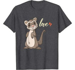 Cute Valentines Day Ferret T Shirt Gift for Kids & Adults