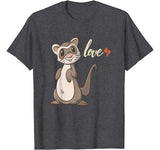 Cute Valentines Day Ferret T Shirt Gift for Kids & Adults