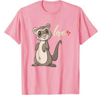Cute Valentines Day Ferret T Shirt Gift for Kids & Adults