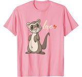 Cute Valentines Day Ferret T Shirt Gift for Kids & Adults