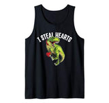 Cute Valentines Gift for boy kids -I Steal Hearts Dinosaur Tank Top