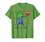 Dabbing Alien Red Heart Love Valentine’s Day Gift Boys Girls T-Shirt