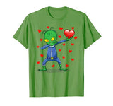 Dabbing Alien Red Heart Love Valentine’s Day Gift Boys Girls T-Shirt