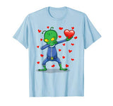 Dabbing Alien Red Heart Love Valentine’s Day Gift Boys Girls T-Shirt