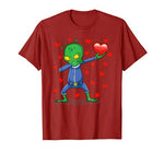 Dabbing Alien Red Heart Love Valentine’s Day Gift Boys Girls T-Shirt