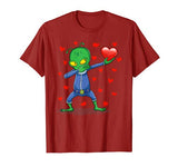 Dabbing Alien Red Heart Love Valentine’s Day Gift Boys Girls T-Shirt