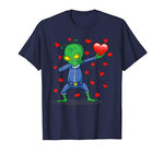 Dabbing Alien Red Heart Love Valentine’s Day Gift Boys Girls T-Shirt