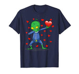 Dabbing Alien Red Heart Love Valentine’s Day Gift Boys Girls T-Shirt