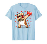 Dabbing Bulldog Sunglasses Valentine’s Day Heart Boys Girls T-Shirt