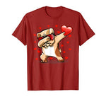 Dabbing Bulldog Sunglasses Valentine’s Day Heart Boys Girls T-Shirt