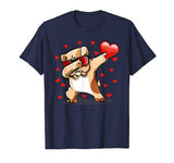 Dabbing Bulldog Sunglasses Valentine’s Day Heart Boys Girls T-Shirt